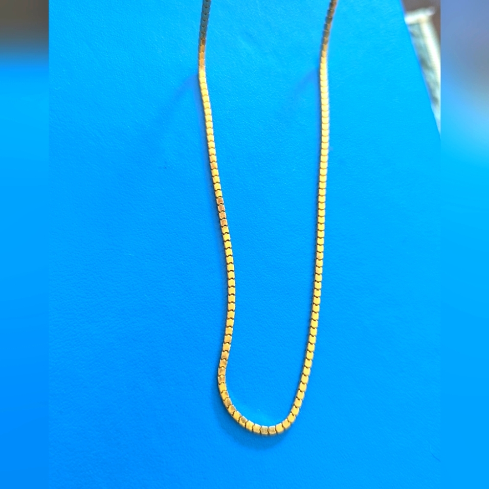 JCM 925 stamped gold colored silver adjustable necklace